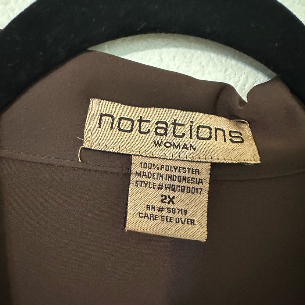 Notations Brown Button Down Shirt With Collar - image 2
